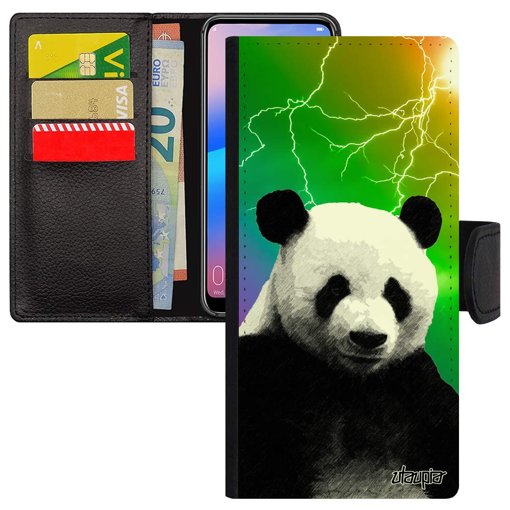 Coque Samsung Galaxy A31 simili cuir rabat portefeuille panda multicolore