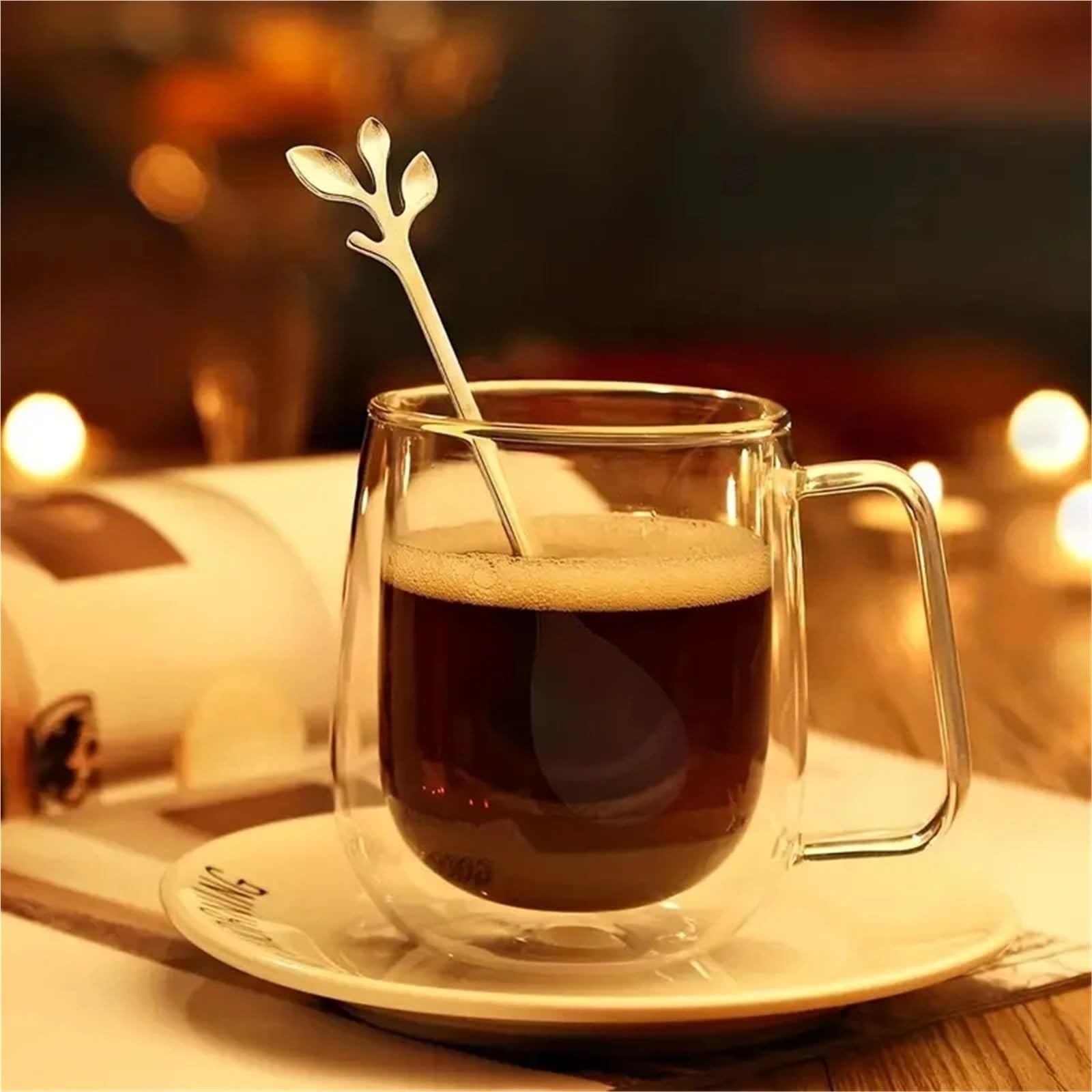 Cucharas de Café Vajilla Cuchara de café Creativa for 20 Piezas, Juego de cubertería Cuchara de café pequeña Dorada for Utensilios de Cocina for el hogar, Cuchara Espresso