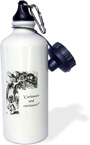 Miniatura 2 de 3dRose curiouser-Alicia en el país de las maravillas Lewis Carroll - Botella de agua deportiva, 21 onzas, multicolor