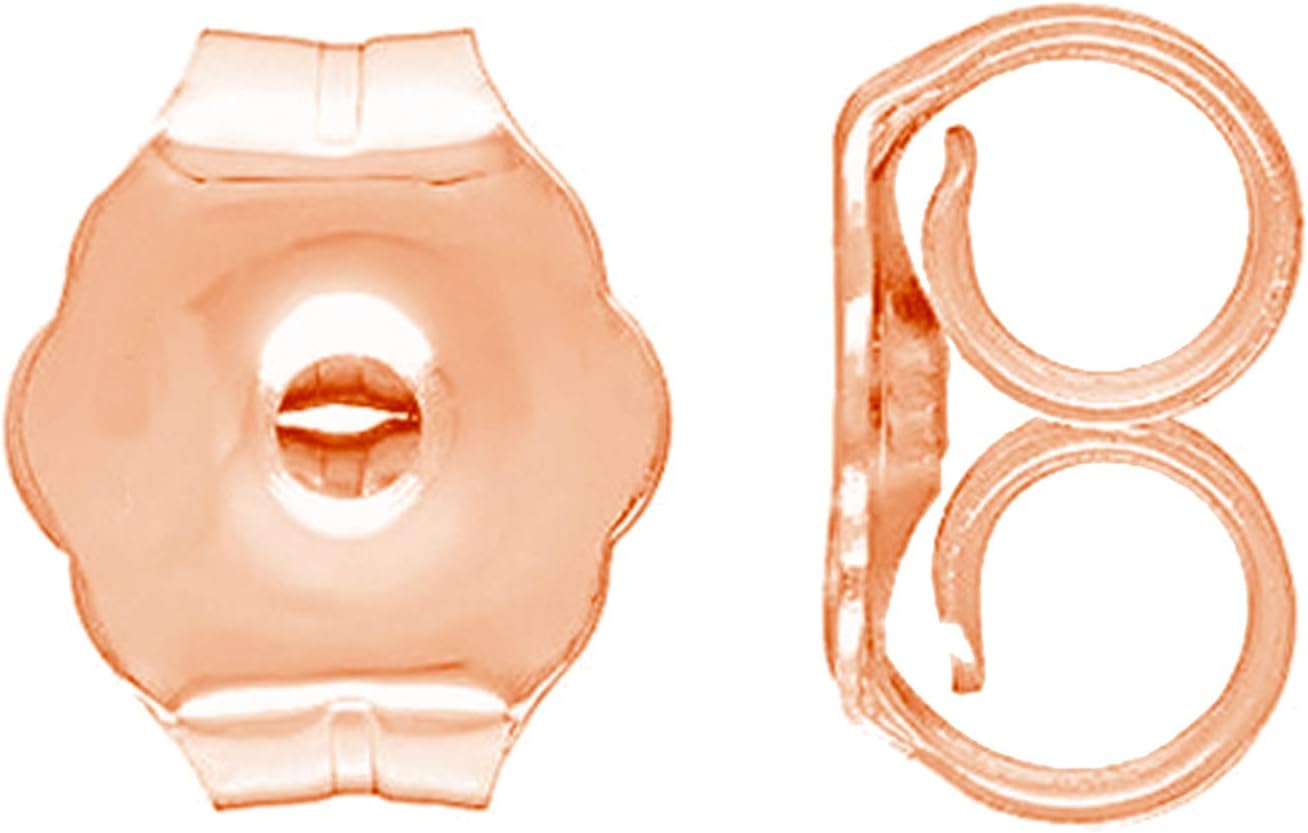 Ritastephens 14K Yellow, Rose Pink, or White Gold Butterfly Earring Backs (Small, Regular)