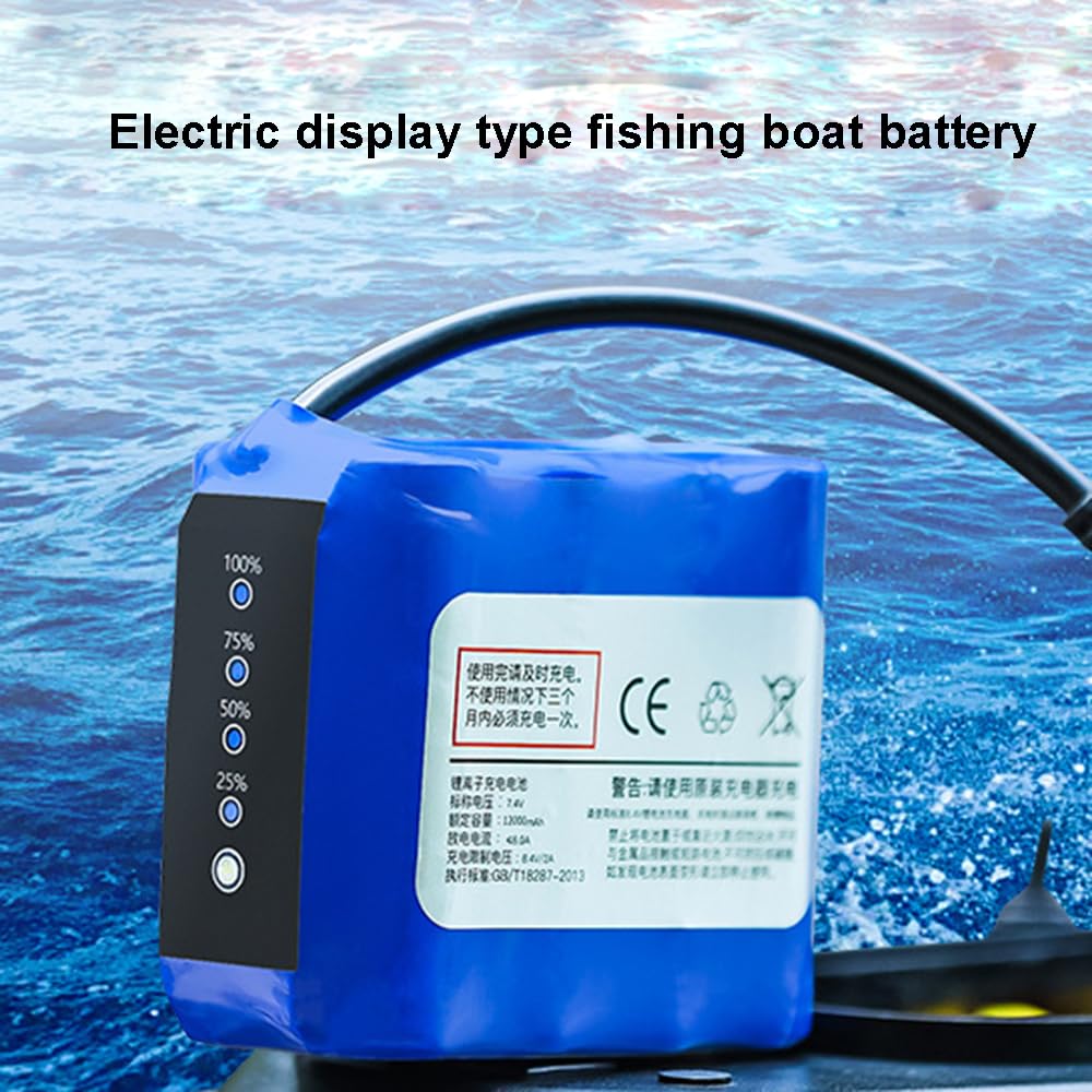 Batería de Litio recargable de 7,4 V, 7,4, 5200mAh, 9600mAh, batería de Ion de Litio mejorada para Barco, repuesto recargable, batería para Barco de cebo de Pesca