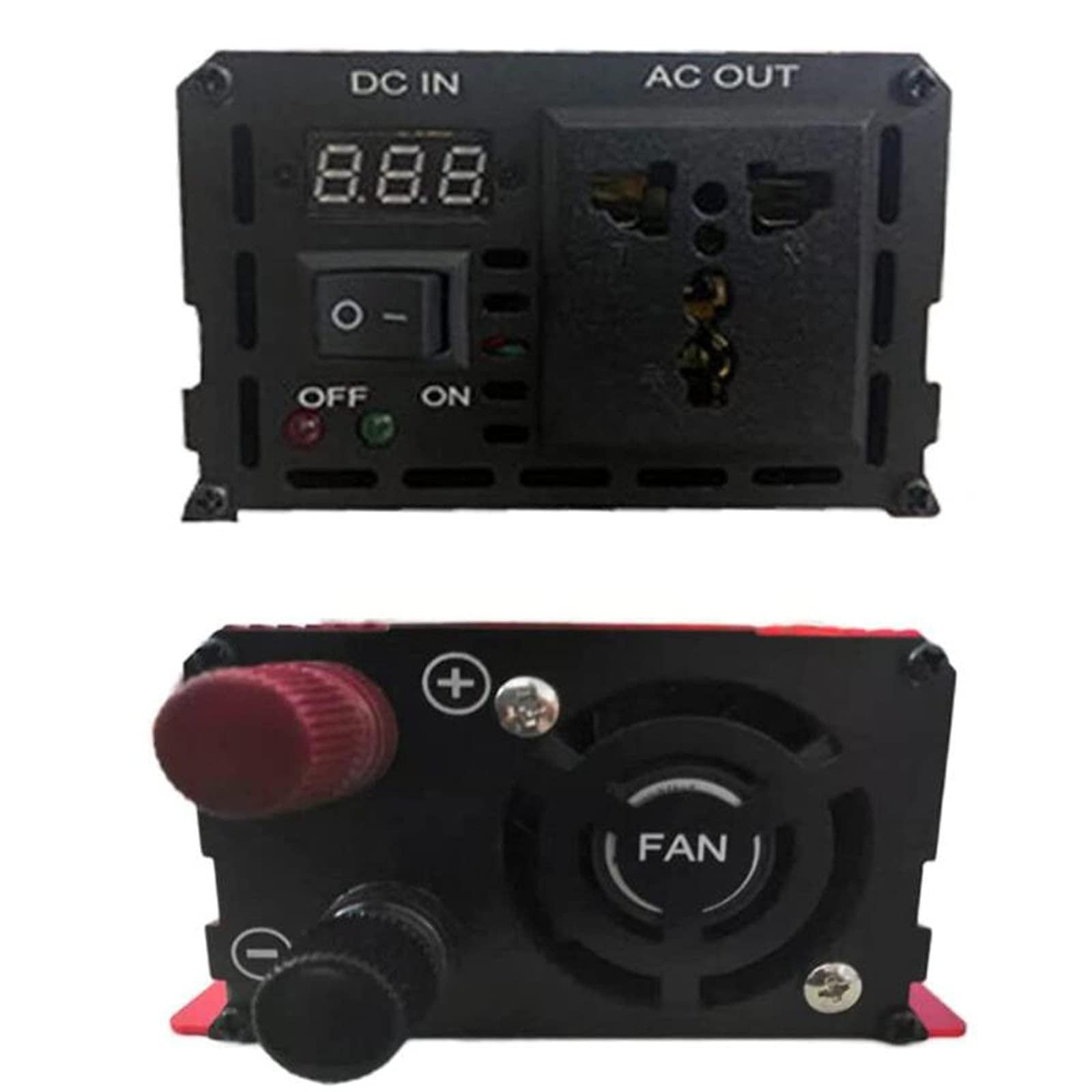 Inversor De Onda Sinusoidal Pura (1600W-8000W), Inversor Para Coche De 12V/24V/48V/60V A 220V, Con Tomas Universales De 1/2 Y Pantalla De Voltaje, Para Autocaravanas, Camiones, Coches,3000W-12V
