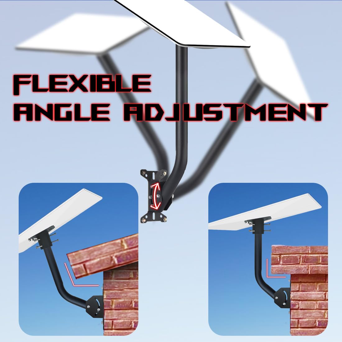 KNUOPYT Starlink Gen 3 Mount, Adjustable Mounting Kit Compatible with V3 Starlink Standard Dish, 18Inch Wall/Roof Mount for Starlink(Include Pole Mount with Starlink Gen 3 Pipe Adapter)