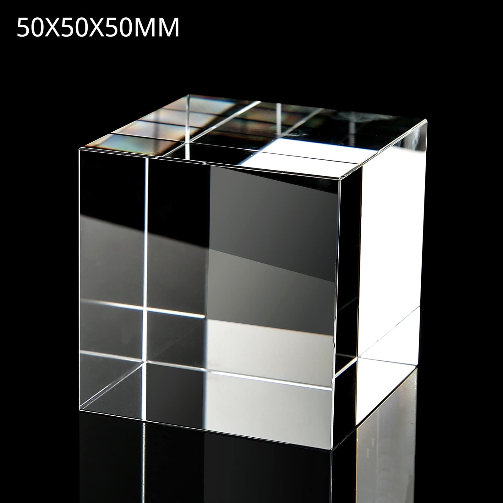 Cristal 50MM K9 Verre lentille Cube Transparent Optique Photographie Affichage Prisme Cristal x-Cube prismes décoration de la Maison Cadeau Ornement