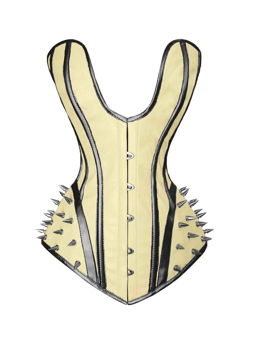 luvsecretlingerie Heavy Duty 26 Double Steel Boned Waist Training Leather Long Torso Overbust Tight Shaper Corset 8964-B-LE