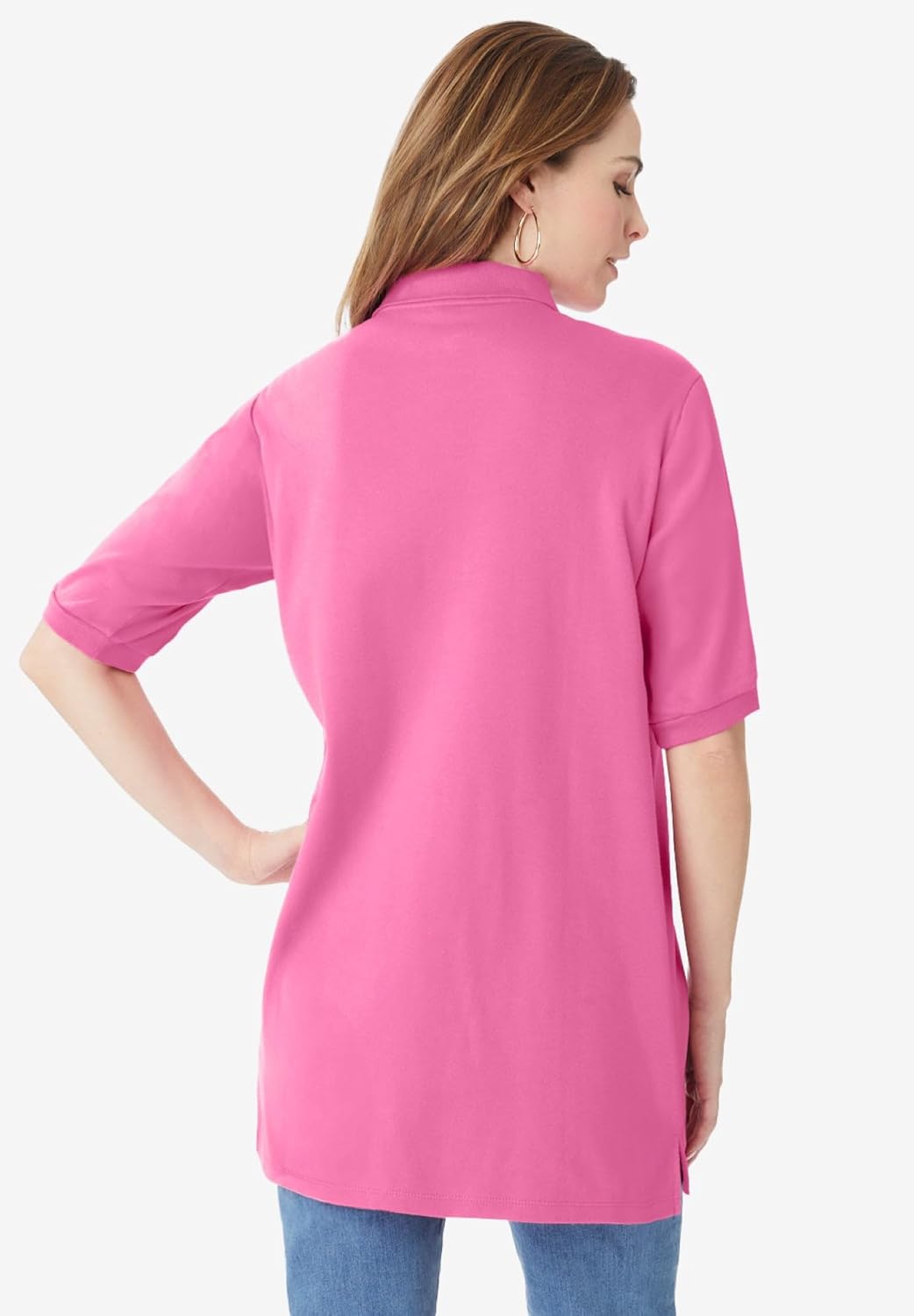 Roaman's Women's Plus Size Oversized Polo Tunic