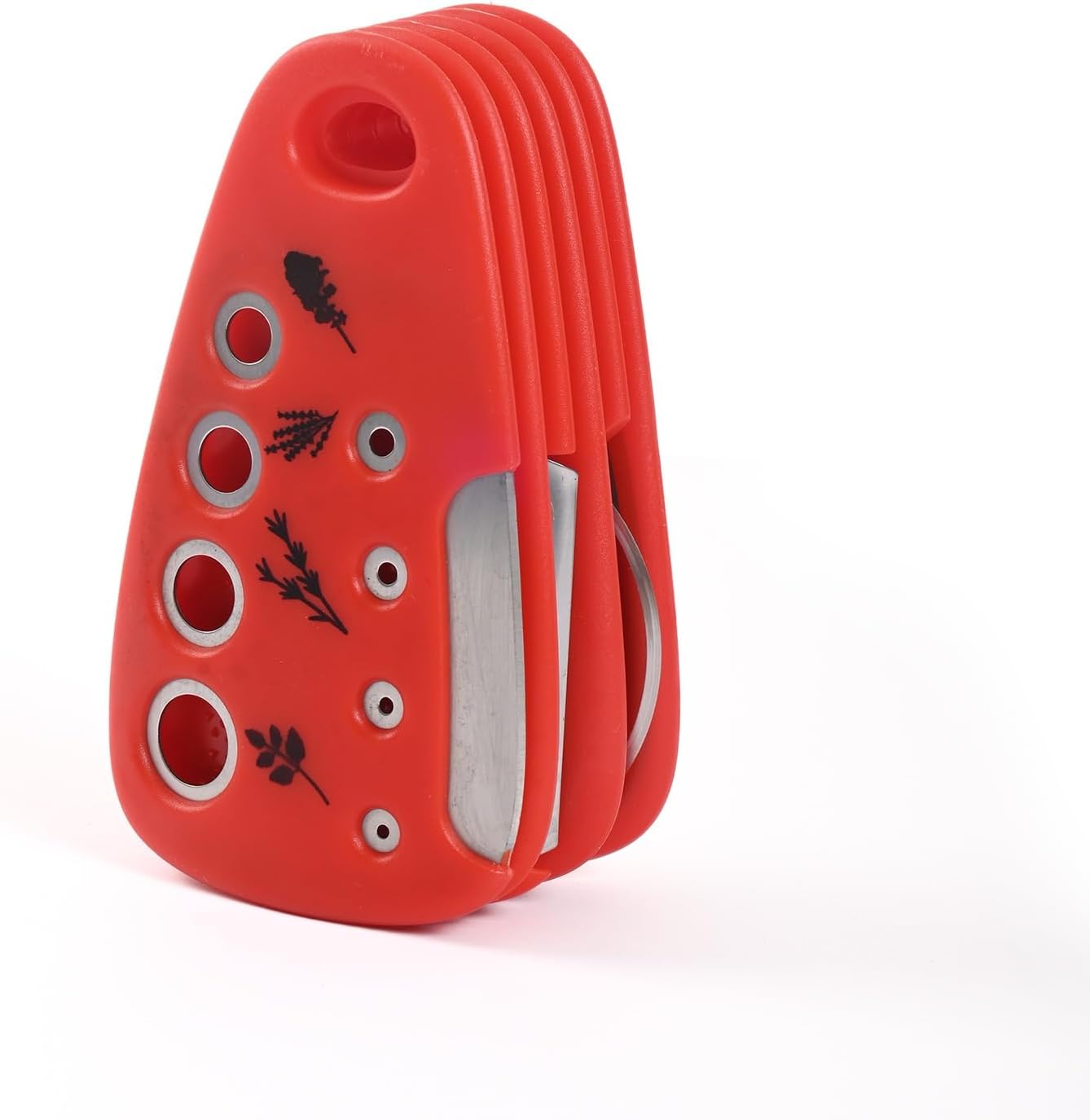 6-in-1 Multifunctional Kitchen Gadget Set, Stackable Portable Kitchen Tools with Non-Slip Grip, Rust-Resistant Blade for Herb Cutting, Cheese Grating, Peeling, Camping & RV Cooking (red)