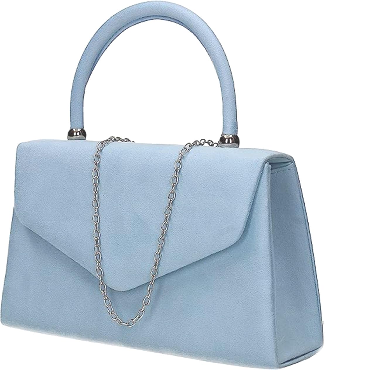 New Women's Faux Suede Clutch Bag Top Handle Evening Bag Party Box Handbag Purse | UK