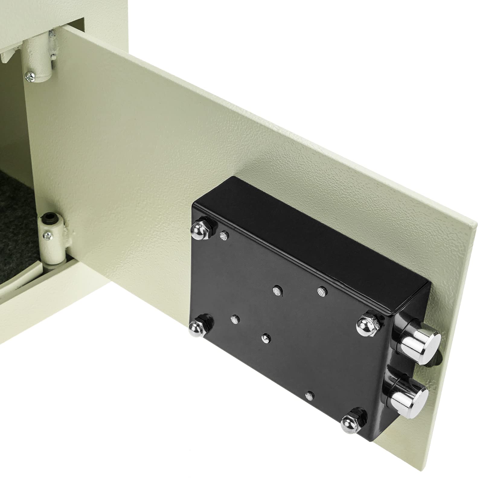 PrimeMatik - Caja Fuerte de Seguridad empotrada de Acero con Llaves 36x15x23cm Beige