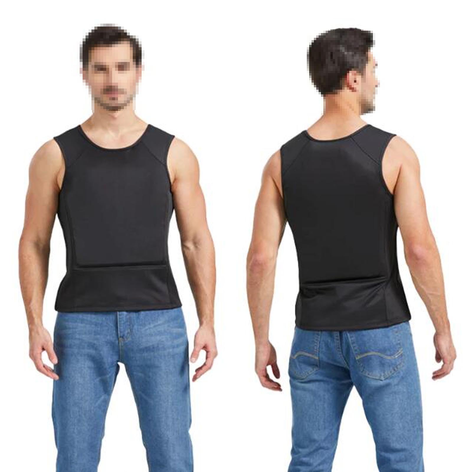 Kugelsichere Weste Stufe IIIA – Weiches ballistisches Unterziehshirt mit UHMW-PE Einsätzen, leicht & verdeckt tragbar, Schutz vorne & hinten,Weiß,XXL