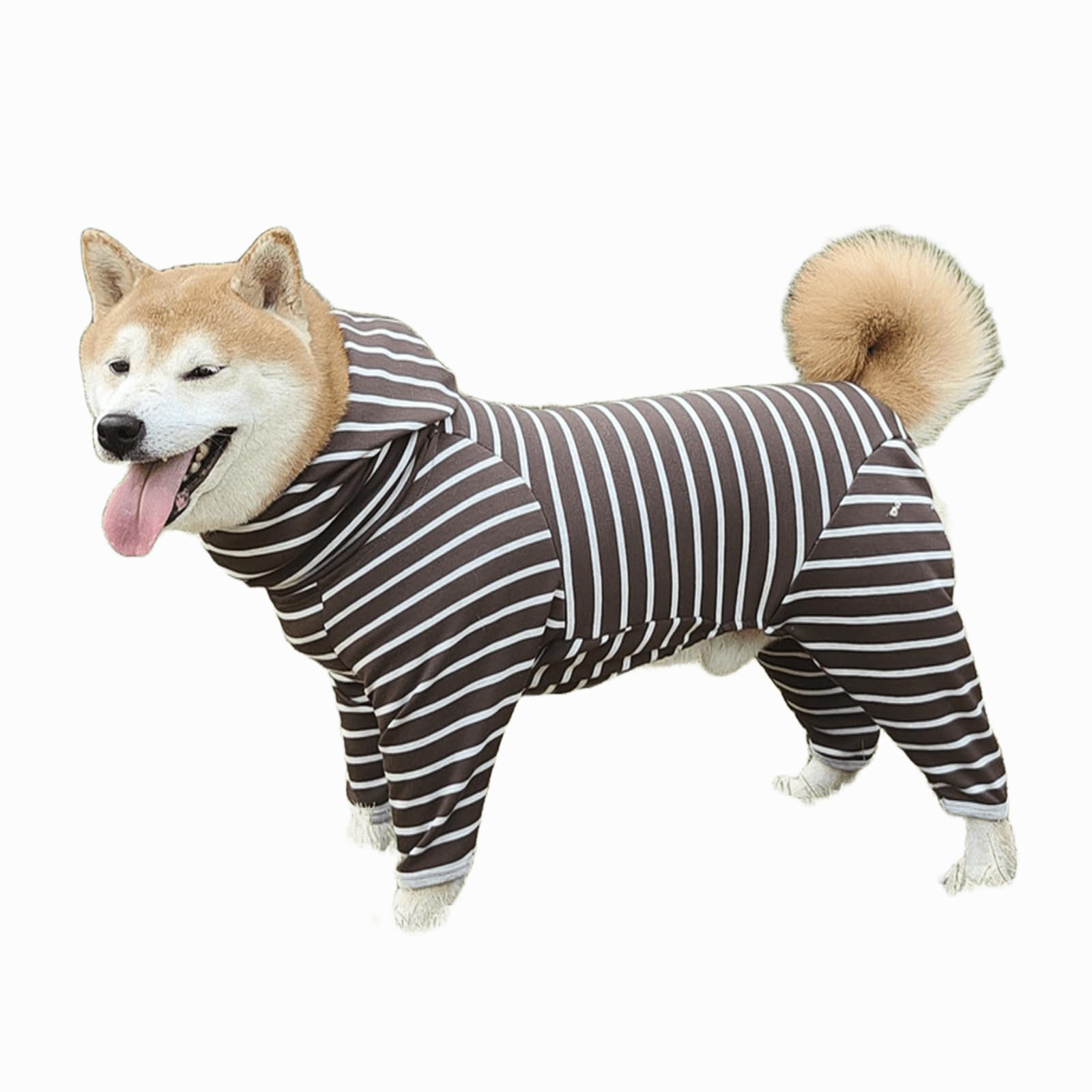 Felpa Con Cappuccio Per Cani Sportiva Alla Moda Felpe A Tutina Dolcevita A Righe Classiche Cappotto Per Cani Tuta Con Cappuccio E Maniche Lunghe A Quattro Zampe
