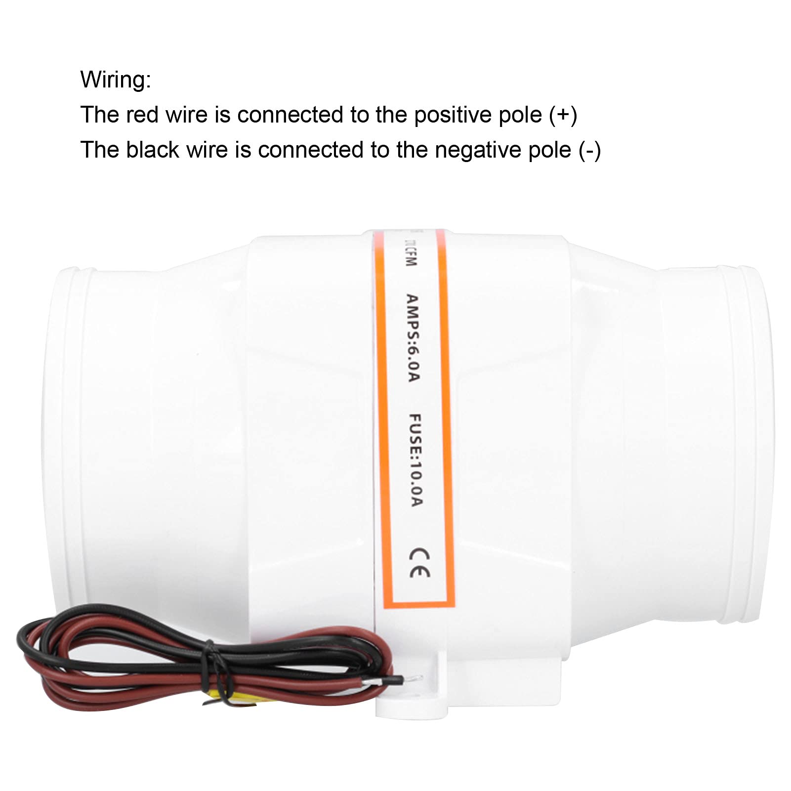 Inline Marine Air Blower, 4in 270CFM High Airflow Blower, 12V, AntiMarine Boat Accessory for Efficient Bilge Management