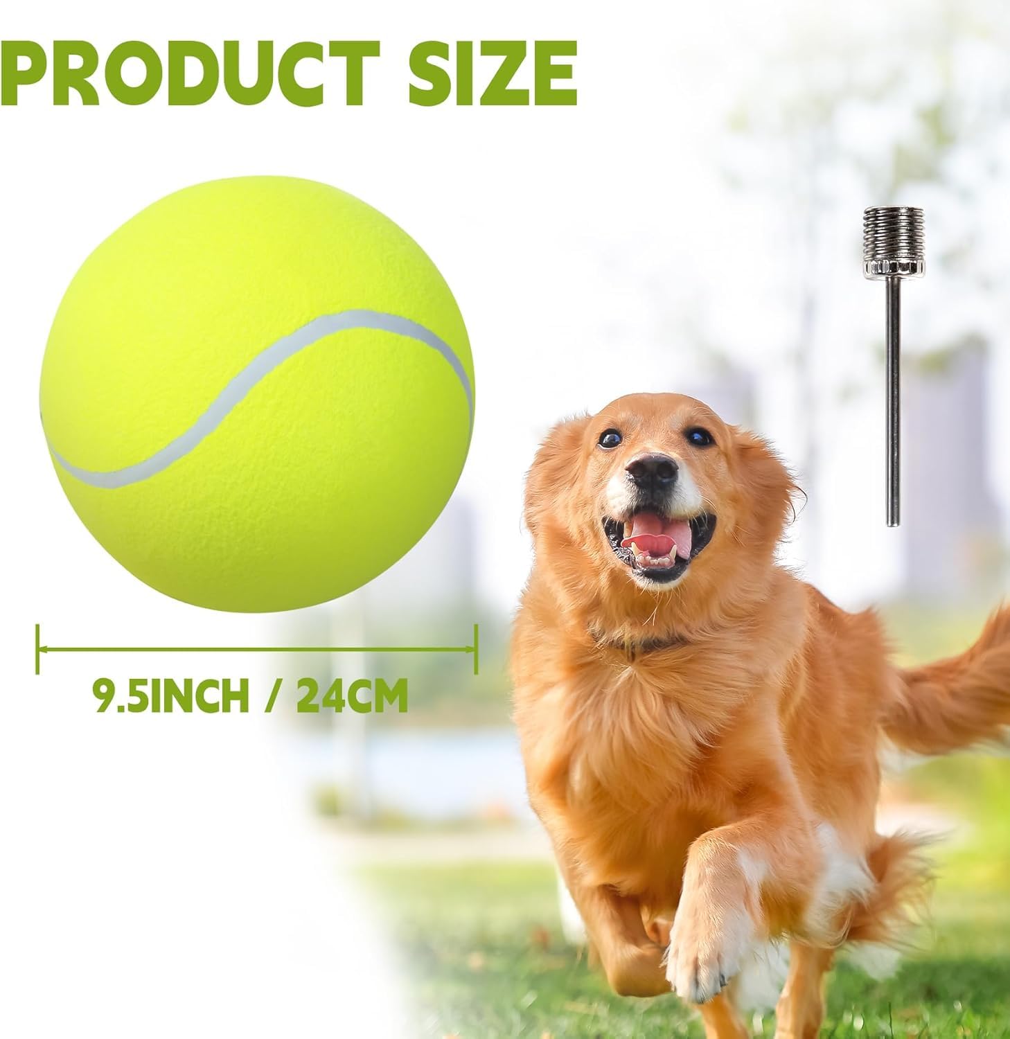 Pelota de tenis gigante para perros de 9.5 pulgadas, divertida pelota deportiva al aire libre, pelota de tenis grande amarilla para regalo de cumpleaños para perros, pelotas de juguete para perros