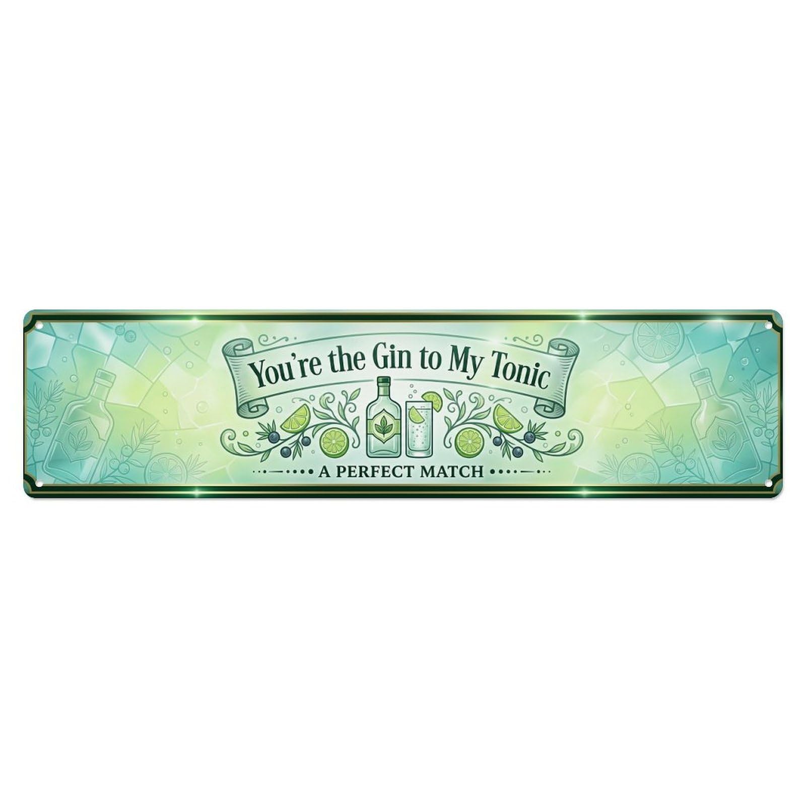 Gin Tonic Bar Beverage Metal Tin Sign Plaque Wall Decor for Cafe, Club Bar, Office, Home Garden Metal Poster 4x16Inch