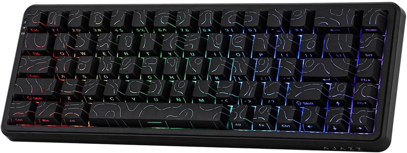 MechLands AK680 MAX Wired Gaming Keyboard with Hall Effect Switch, Rapid Trigger Magnetic Keyboard with 8K Polling Rate, Top Structure, RGB Backlight (Black Contour Line)