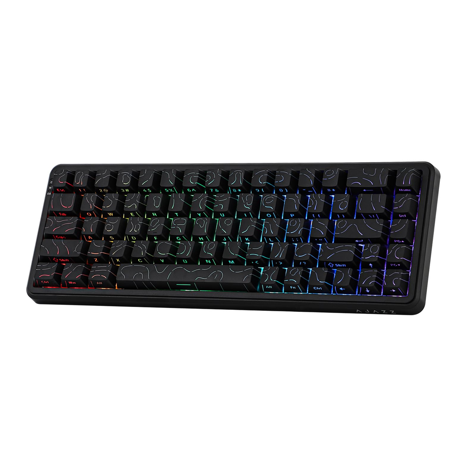 MechLands AK680 MAX Wired Gaming Keyboard with Hall Effect Switch, 8K Polling Rate, RGB, 68% Compact, USB-C, Black Contour Line
