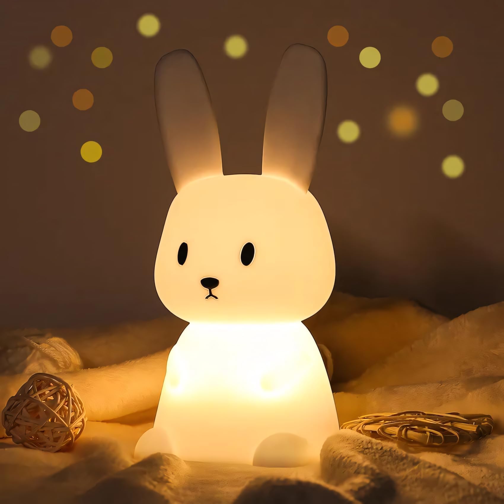 One94Store Kids Bunny Soft Silicone LED Rabbit Night Light Lamp,7 Color Changing Modes,USB Rechargeable,Touch Tap Control,Baby,Toddler Night Lamp,Kids Bedroom Decor,Multicolor discount deal