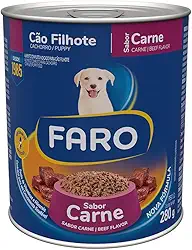 Ração Umida Faro Lata Cães Filhotes Sabor Carne 280g