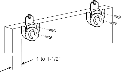 Miniatura 3 de Slide-Co 163589 kit de riel de clóset de paso apertura de 48 pulgadas rodillos de ajuste de dial acero ruedas plásticas de 78 pulgadas