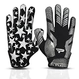 PLAYEUR Star PRO 3.0 Football Gloves with GripPro Technology Extra Tacky Silicone Palm Receiver Ligh