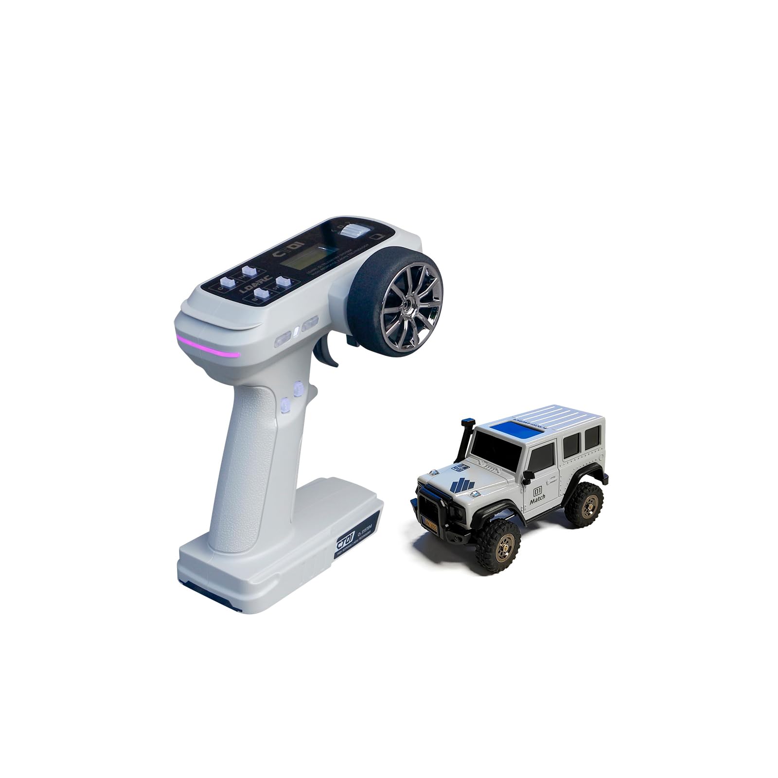 aneegfpv LDARC X43 1:43 RTR MINI Remote Control Crawler 4WD Racing Climbing Vehicle Toy CT01 Transmitter 1/43 Model Car Desktop RC Car (Grey)