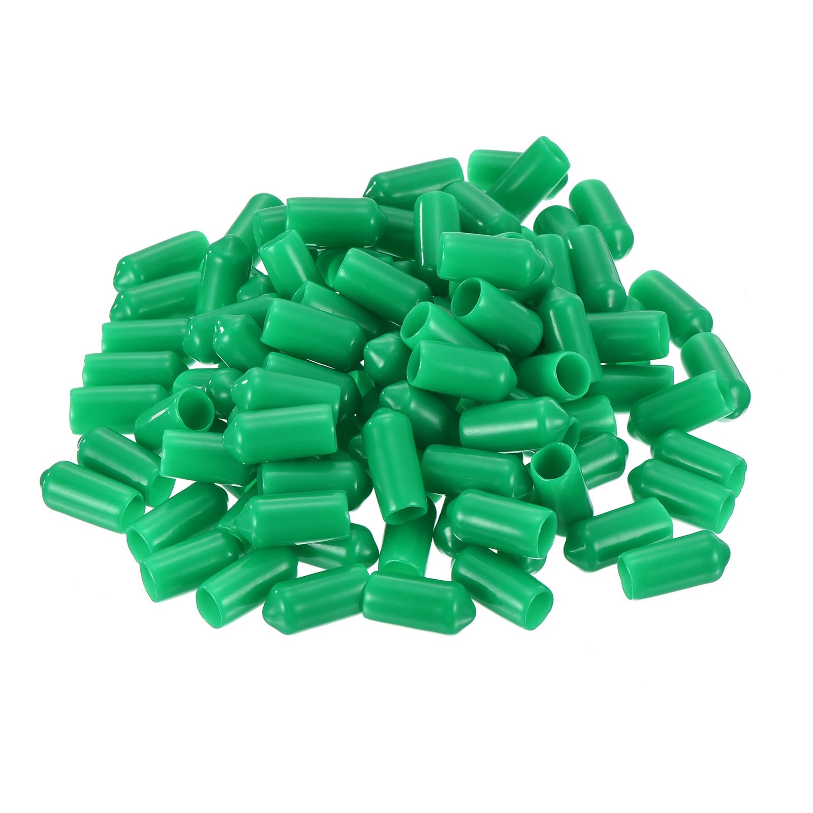 uxcell 100pcs Rubber End Caps 7mm ID Vinyl Cap Cover Screw Protectors Dark Green