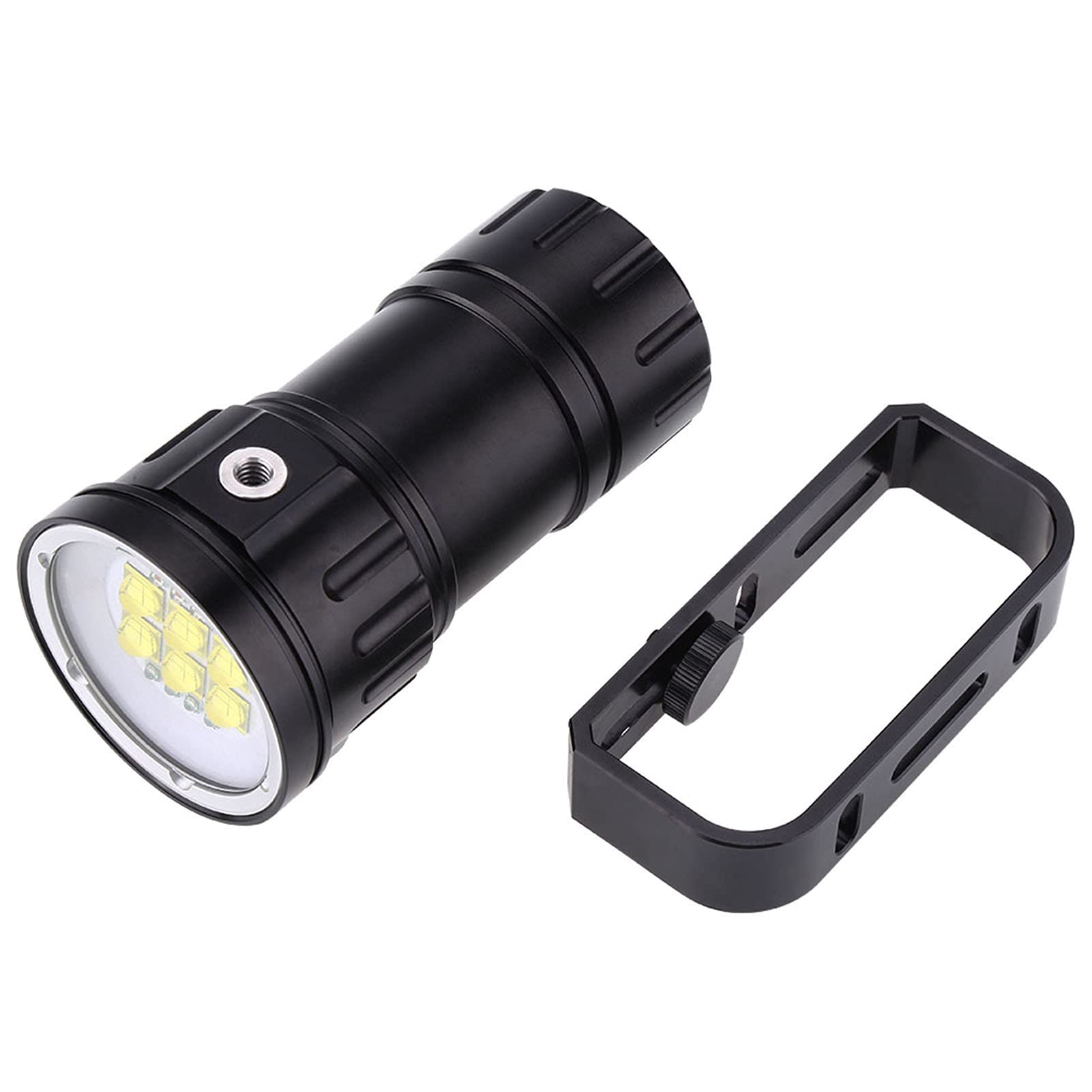 Torcia per fotografia subacquea da 80 m a LED da 3,7 V 28800 Lm con supporto per staffa
