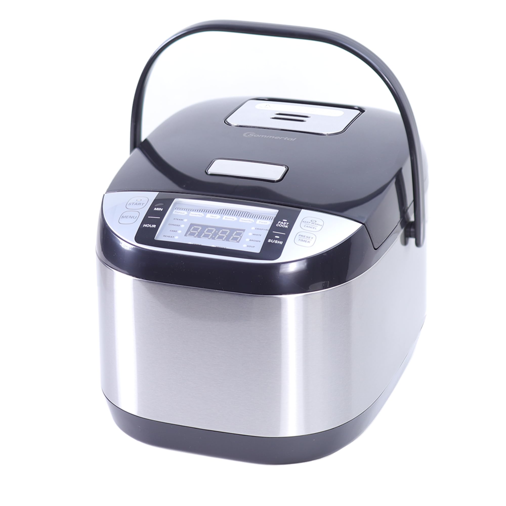 Sommertal Reiskocher 5 Liter XXL für 1 bis 15 Personen | 790W | Multikocher mit Touch, 3D Heizsystem, Warmhaltefunktion, abnehmbarem 105 cm Kabel | Dampfgarer mit Dämpfeinsatz & Zubehör | RK50