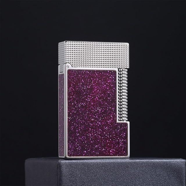 Classic Brass Lighter Cool Panel with Dazzling Stars Flip Cover with Crisp Piano Sound High-End Exquisite Gift Box