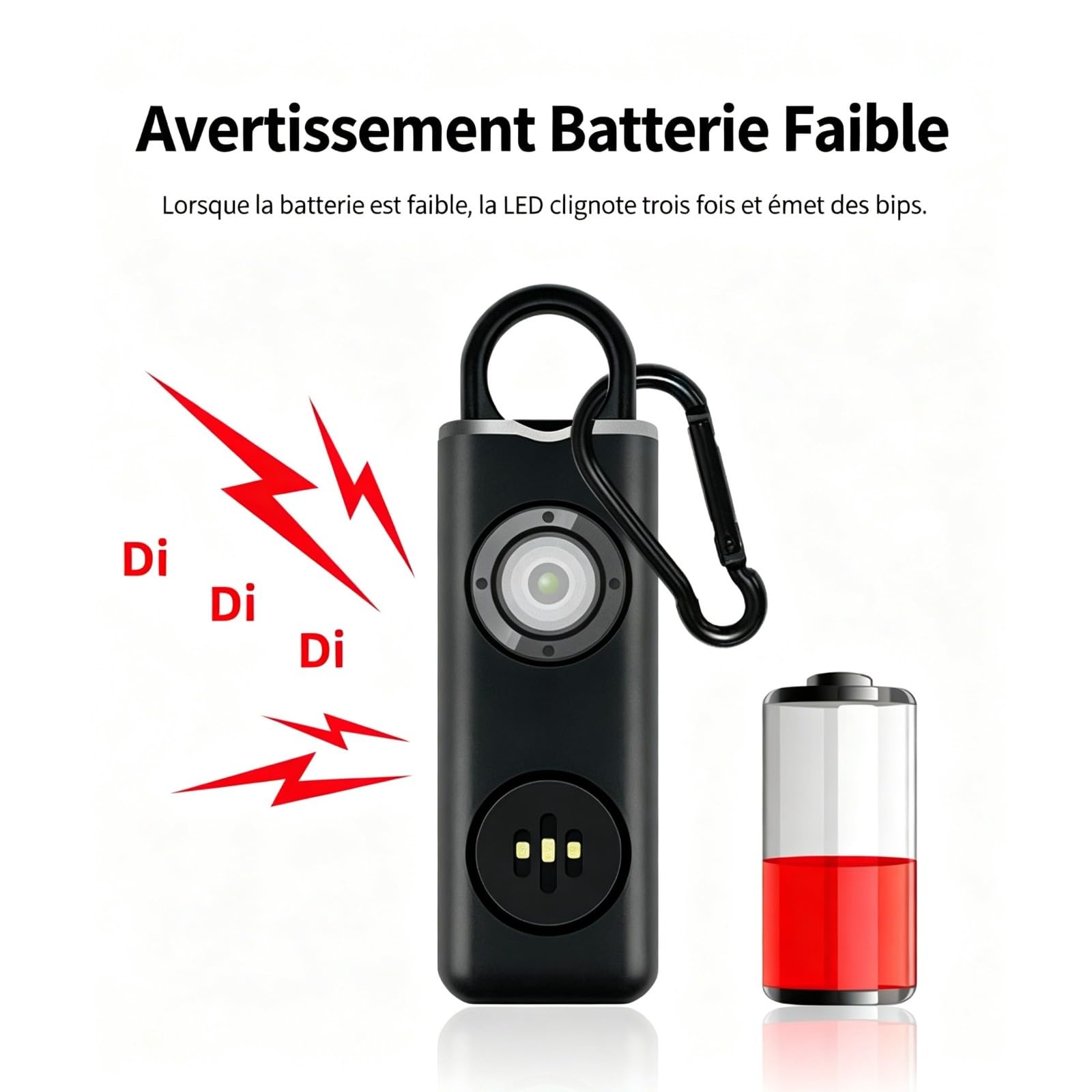 Version Améliorée Vigipulse Alarme De Poche 2026,personnelle Anti Agression | Signal 135 Décibels, Lumière LED Stroboscopique, Format Compact, Transport Facile, Dissuasion Efficace, Usage Quotidien