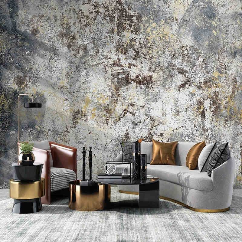 Papel pintado Mural personalizado Retro pared De ladrillo cemento gris para fondo Fresco restaurante café sala De estar dormitorio Papel De pared