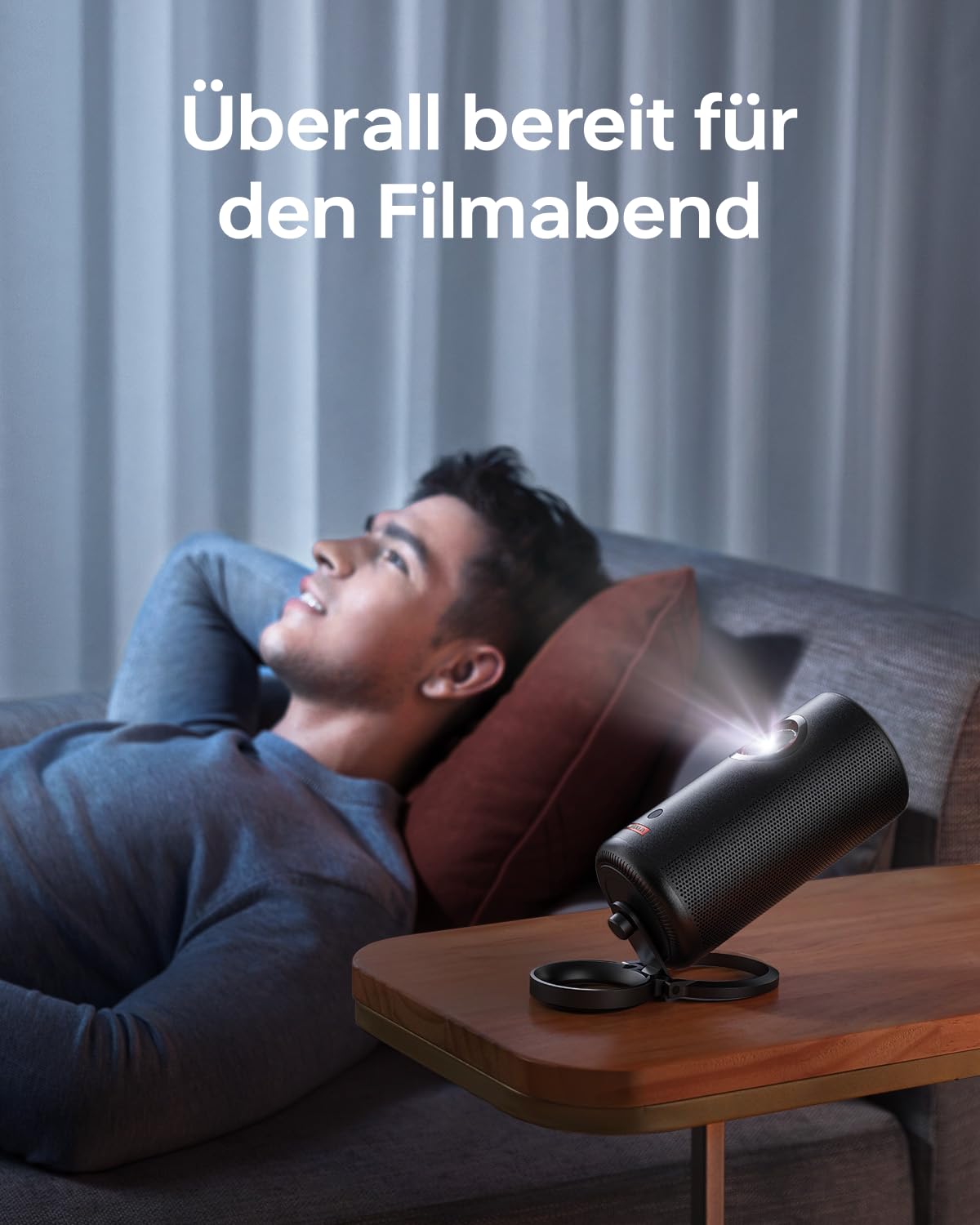 NEBULA Anker Projektor faltbarer Ständer, ultra-kompakte Halterun, einfache Installation, 180-Grad-Drehung, Capsule Serie, leichtes 95g Design, passt in die originale Reisehülle