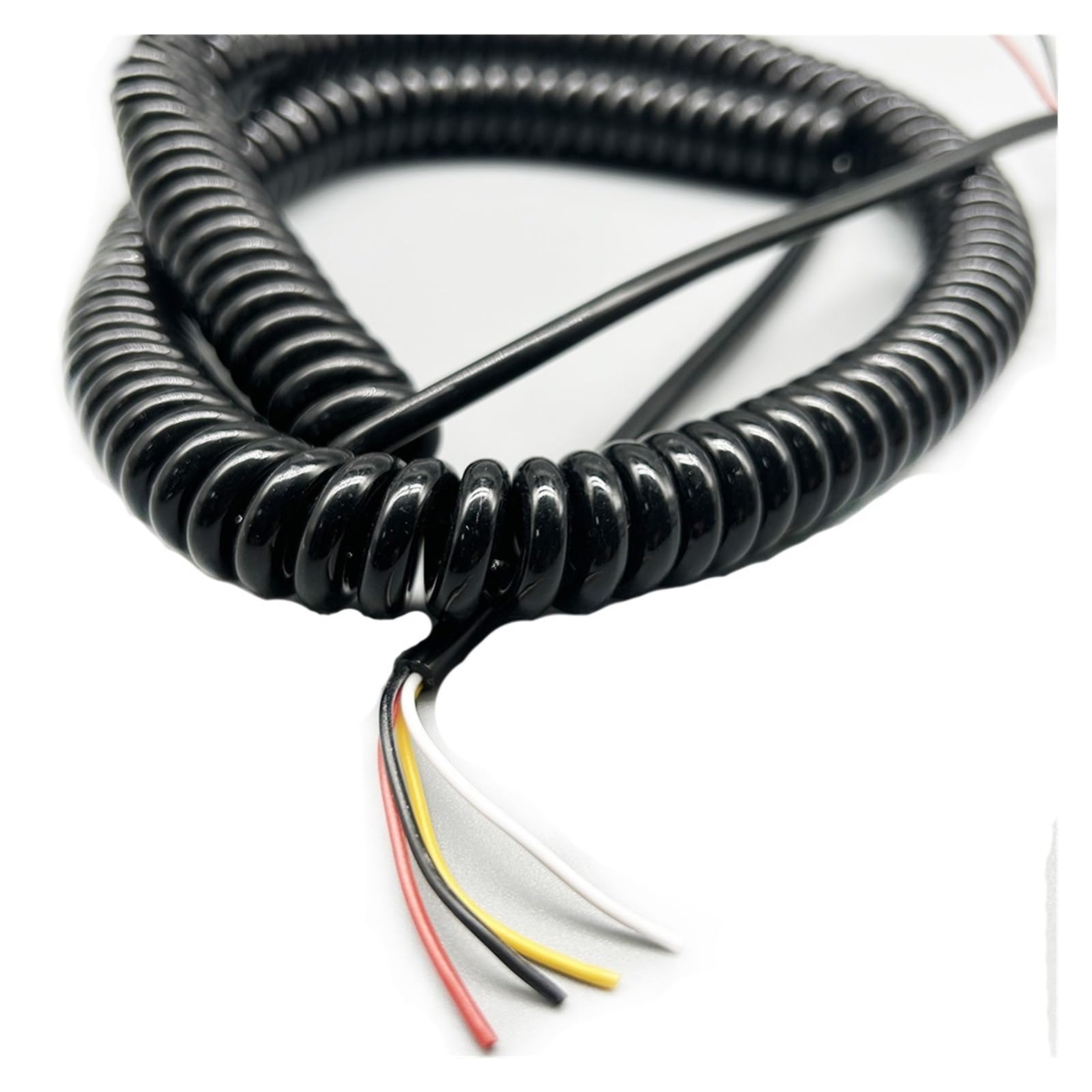 Cable Cord 4 Core Spiral Spring Telescopic Line 0.5mm Square Stretched Copper Core Wire Cable 1 Meter to 9 Meters Spiral Cable Spiral Extension (Size : Stretch 4 Meter, Color : 4core 0.5mm2)