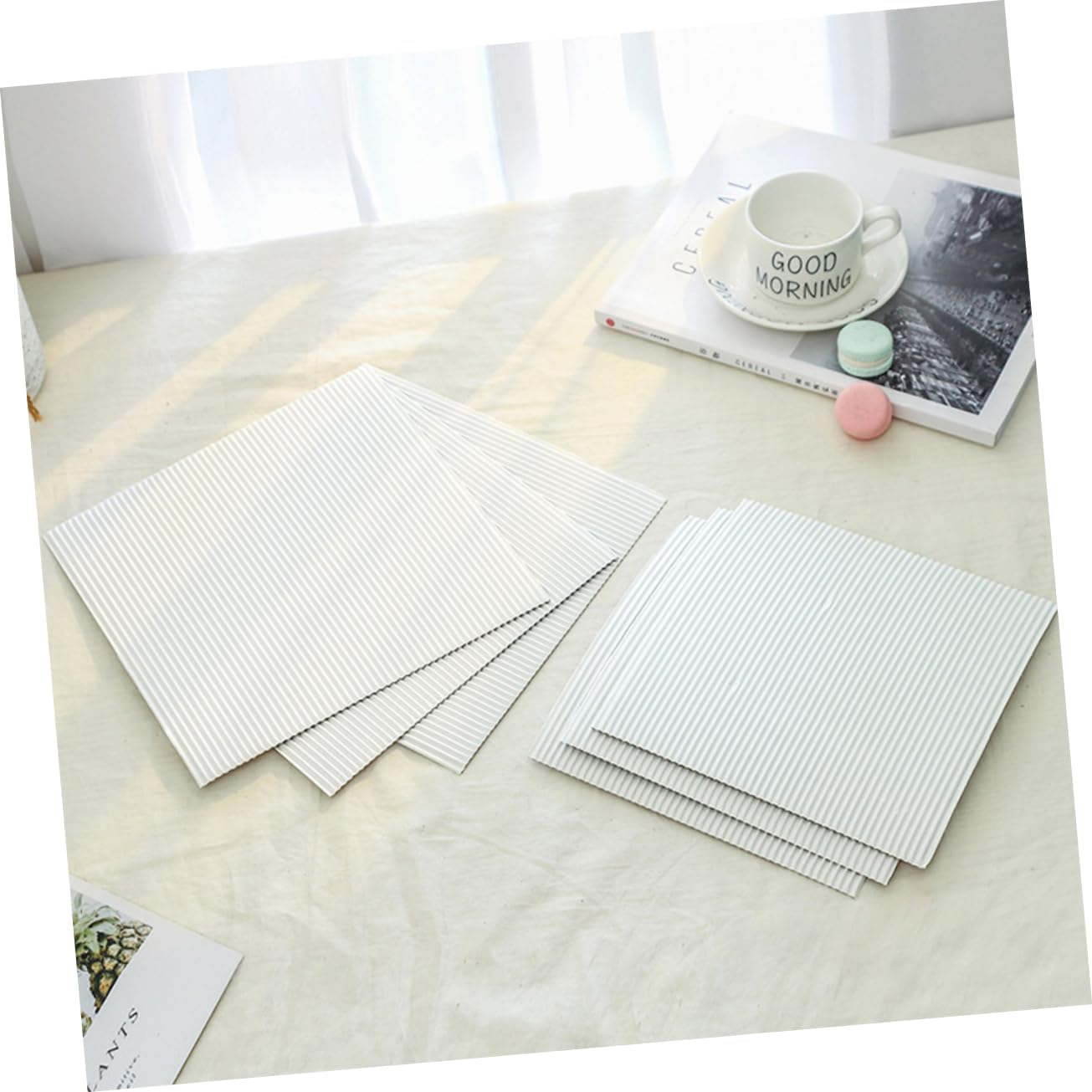 PRETYZOOM 100sheets Pizza Corrugated Paper Tray Oil Absorption Paper Pads for Restaurant Use
