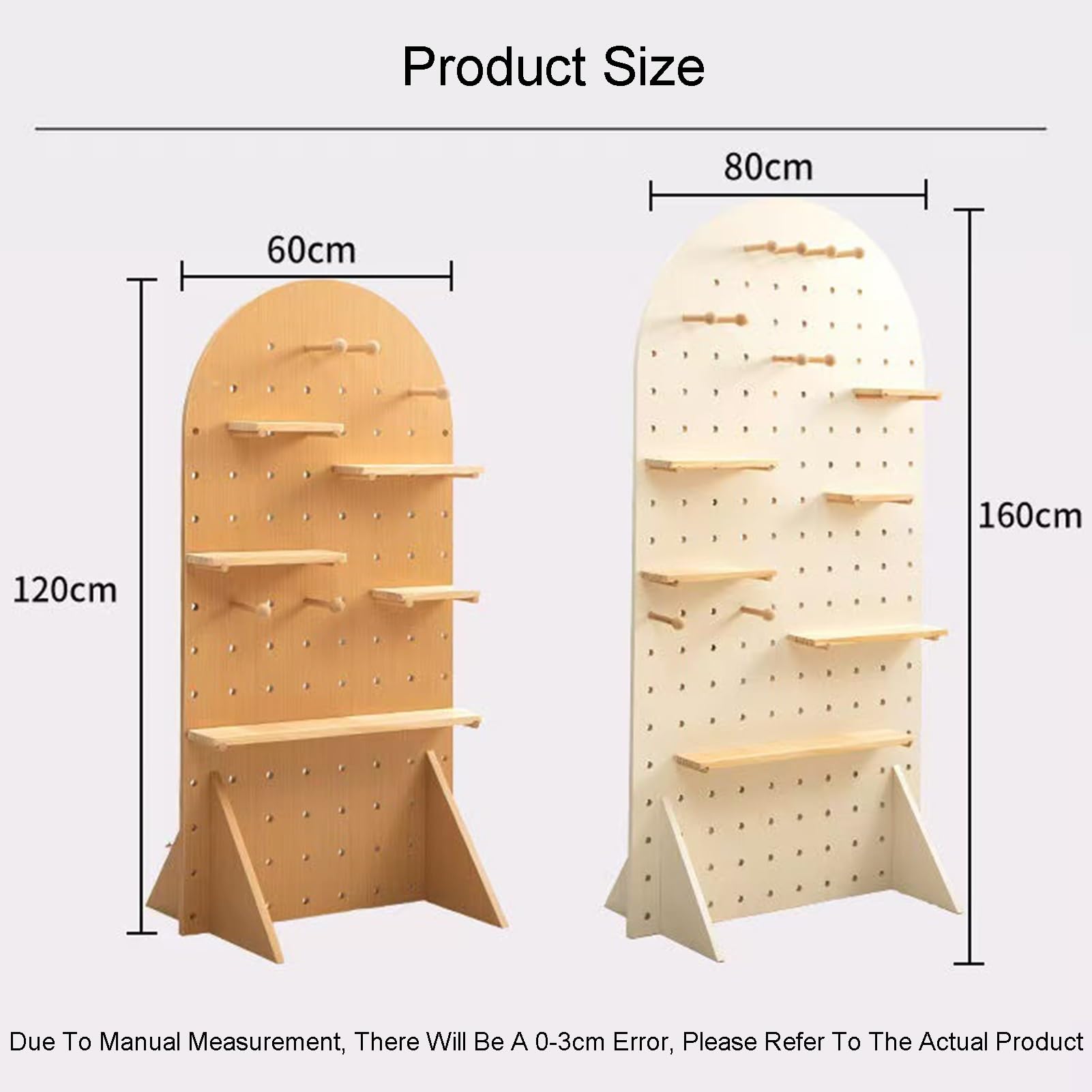 Peg Board-Raumteiler, Pegboard-Sichtschutz, freistehendes Pegboard mit Stützfüßen, für Messen, Kunsthandwerksmessen, Heim-Wand-Organizer (weiß, 160 x 80 cm)