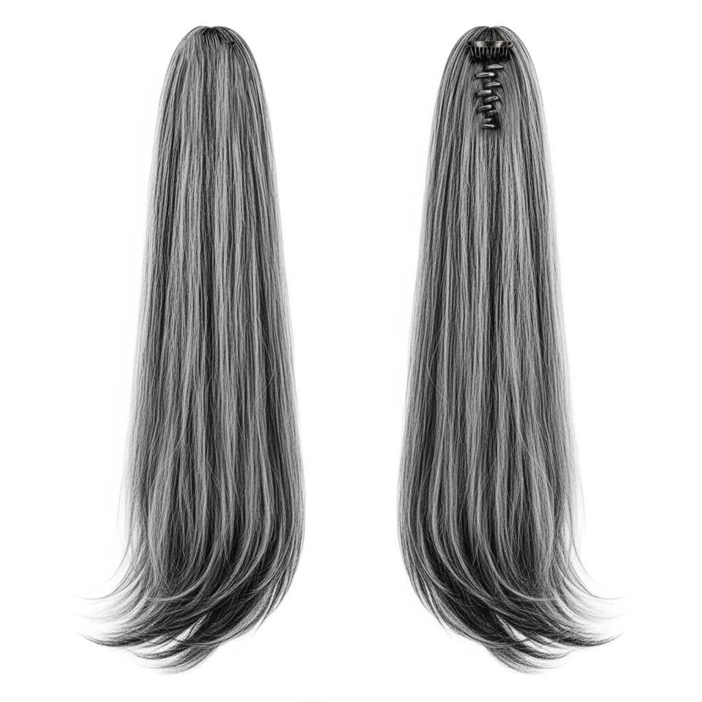 100% Human Hair Claw Clip Ponytail Extension for Women | Long Straight Pony Tail Hairpiece | Instant Length & Volume | Natural Looking Clip-In Ponytail Extension-image-45