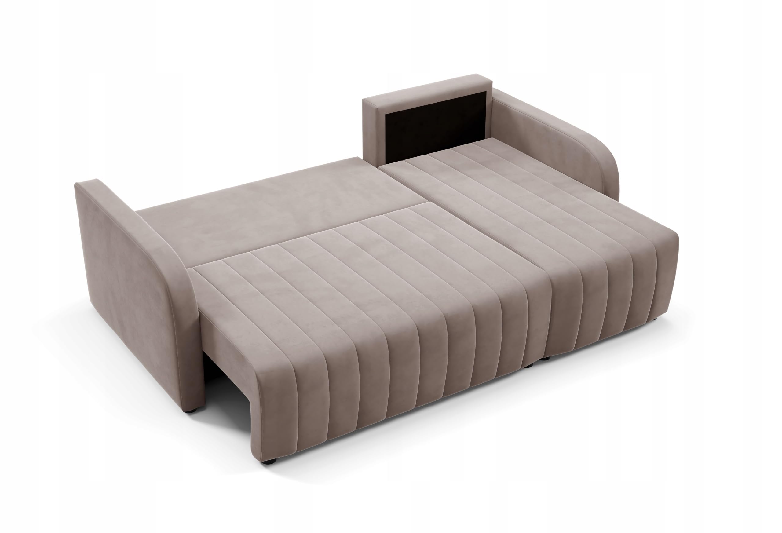 LIKMA Narożnik 224 cm Granatowy Rozkładany Otto Kształt L z Funkcją Spania (200x140 cm) i Pojemnikiem na Pościel Tapicerowana Sofa; Tkanina Trinity 242
