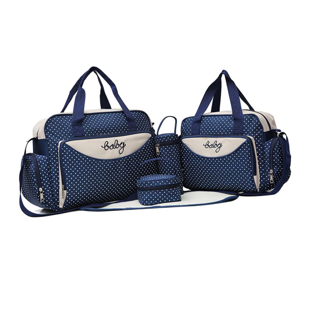 GALPADA Mama Tasche 5 Stück mit Großem Fassungsvermögen aus Stoff | Blau, Superleicht und Vielseitig, Chic und Fashion, für Gym und Strand