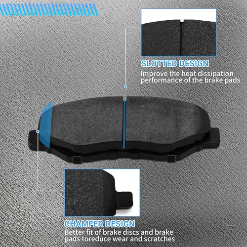 Image of Brake Pads Front and Rear Compatible with 2016-2021 Honda Civic 1.5L 2.0L Automotive Replacement Brake Pads Semi-Metallic D1878 D914