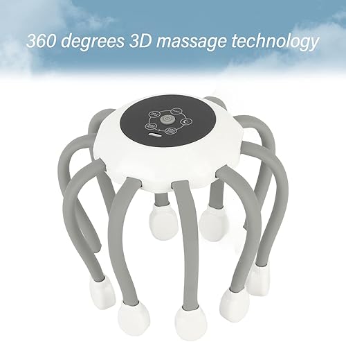 Miniatura 2 de Dpofirs Masajeador eléctrico de cuero cabelludo, masajeador de cabeza de 360 grados con 5 modos, masajeador de cabeza recargable portátil con LED