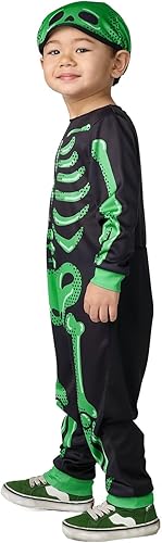 Miniatura 3 de Seasons Disfraz de esqueleto arcoíris con sombrero para niños de 2 a 4 años, respuesta a la luz negra, disfraz de cosplay de Halloween (niños)