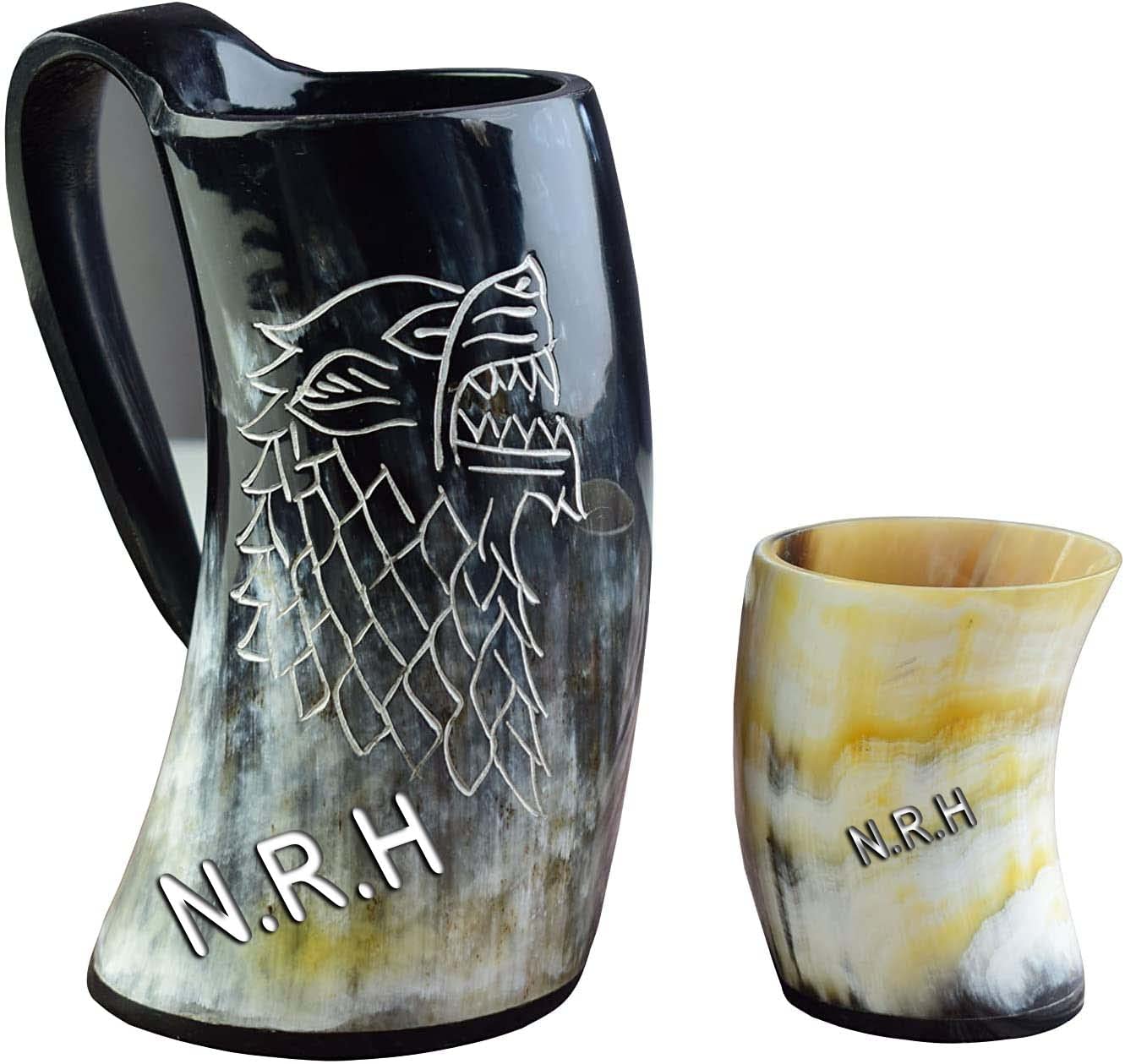 Tasse en corne Game of Thrones et verre à shot Thor pour apéritif médiéval viking