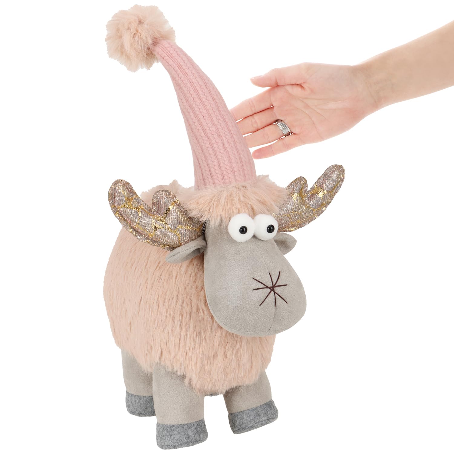 Com-four® Premium Renne De Noël - Figurine D'élan D'hiver Comme Support Décoratif - Jolie Décoration De Noël Comme Décoration De Chambre - Figurine Autoportante Sur Pieds Sur échasses