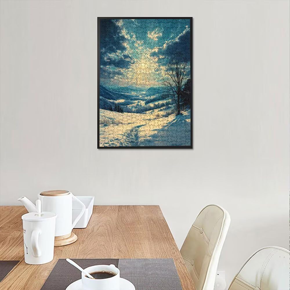 Wiesen Schnee Puzzle 4000 Teile, Klassische Puzzles, Geschicklichkeitsspiel Puzzle für Erwachsene, Puzzlespiele für Die Ganze Familie, Mit Schöner Verpackung, Dekoration Puzzles DX0YL3-138