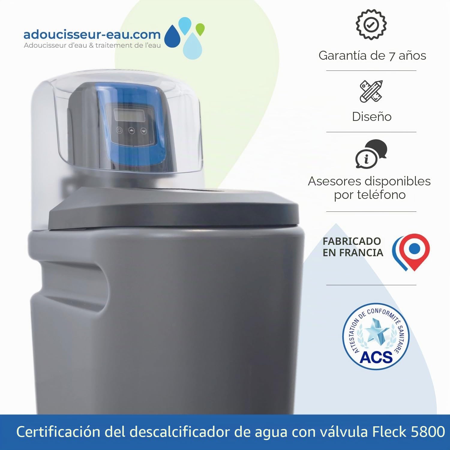 Descalcificador 30l Toodo Fleck 5800 Sxt Volumétrico Con Kit De Instalación Descalcificador De Agua Domestico