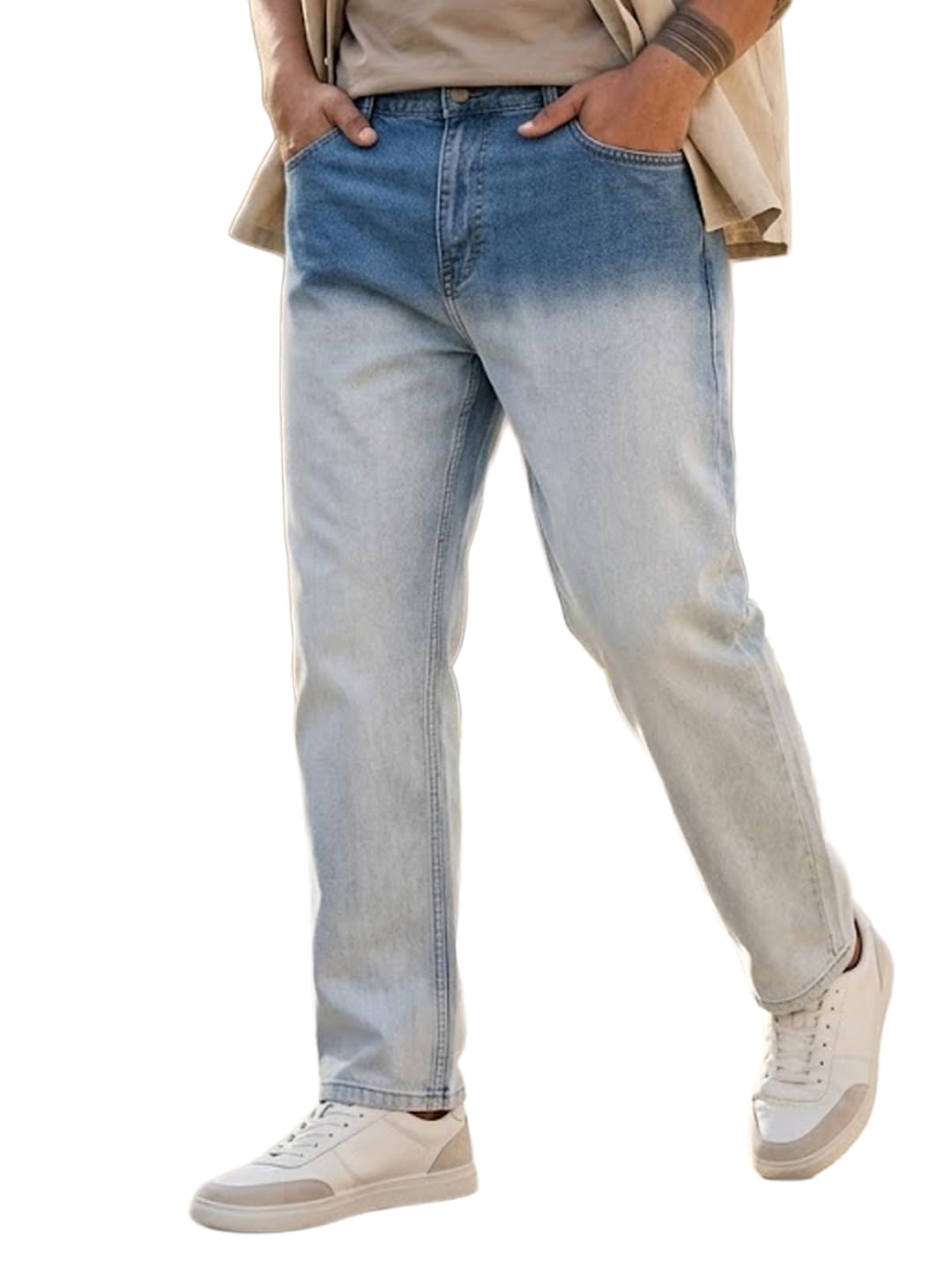 urbano plus Men's Straight Fit Heavy Washed Faded Denim Jeans Stretchable-picture-18