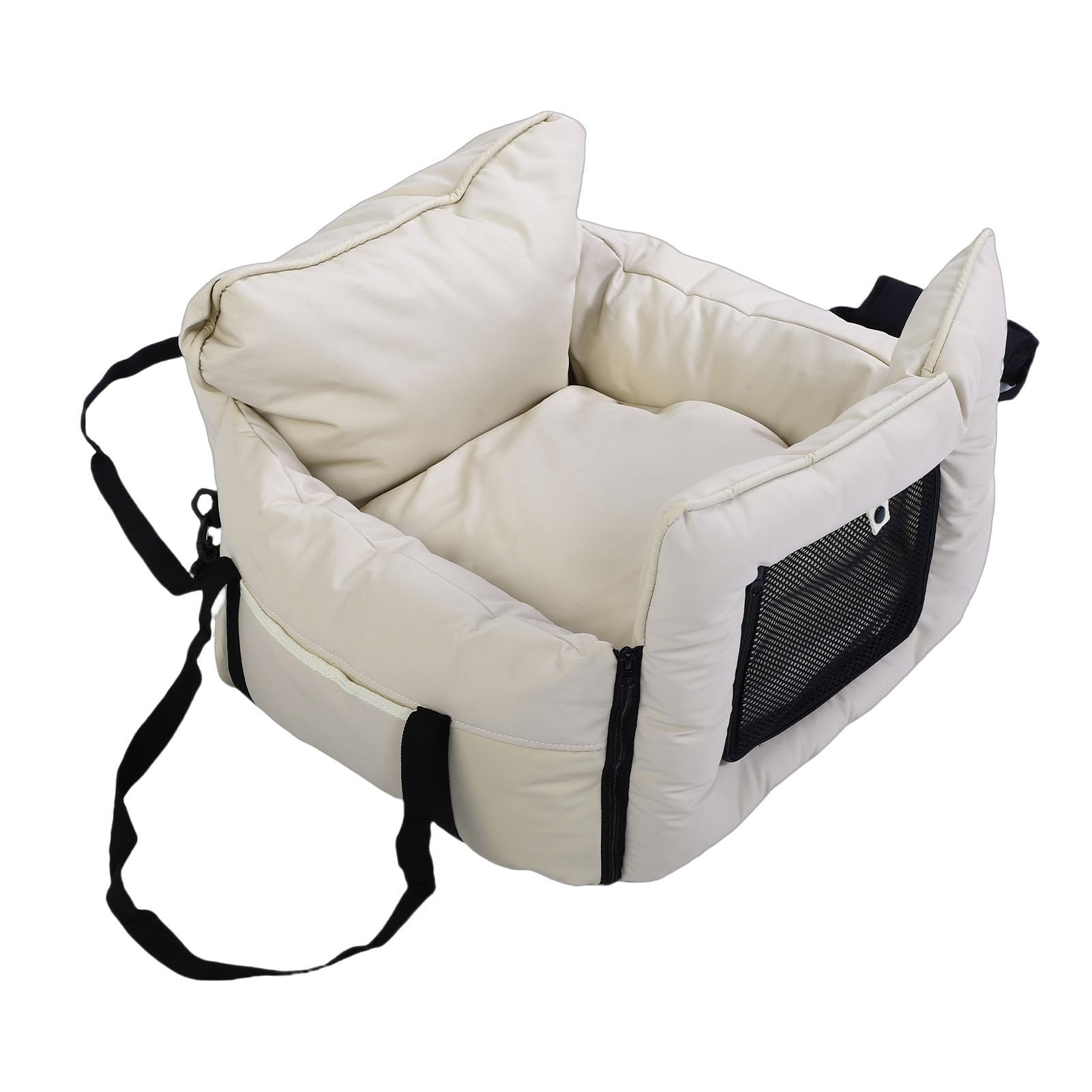 Pssopp Dog Travel Supplies Detachable Pads Washable and Breathable Pet Car Seat Travel Bed with Handles for Outdoor