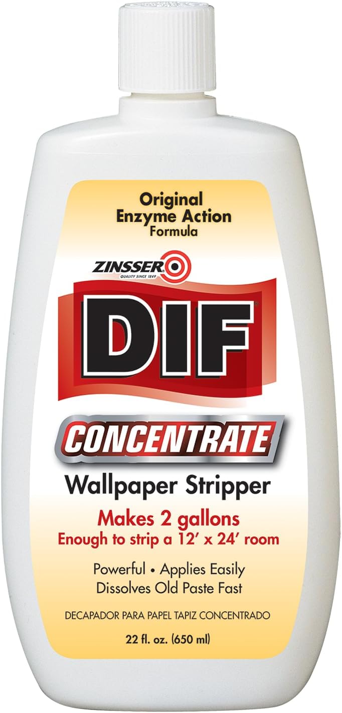DIF Wallpaper Remover Concentrate Clear โ Fast-Acting, Biodegradable Solution, Eco-Friendly & Non-Toxic for Easy Wallpaper Paste Removal, 650 ml