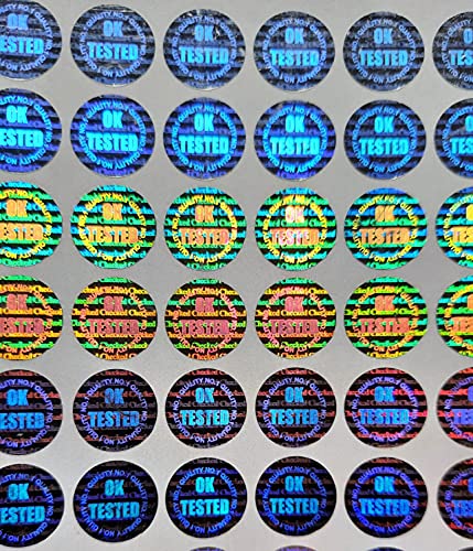 Image of OK Tested 3D Hologram Sticker, 14mm Round, Silver, 5000 Pcs | Tamper-Evident