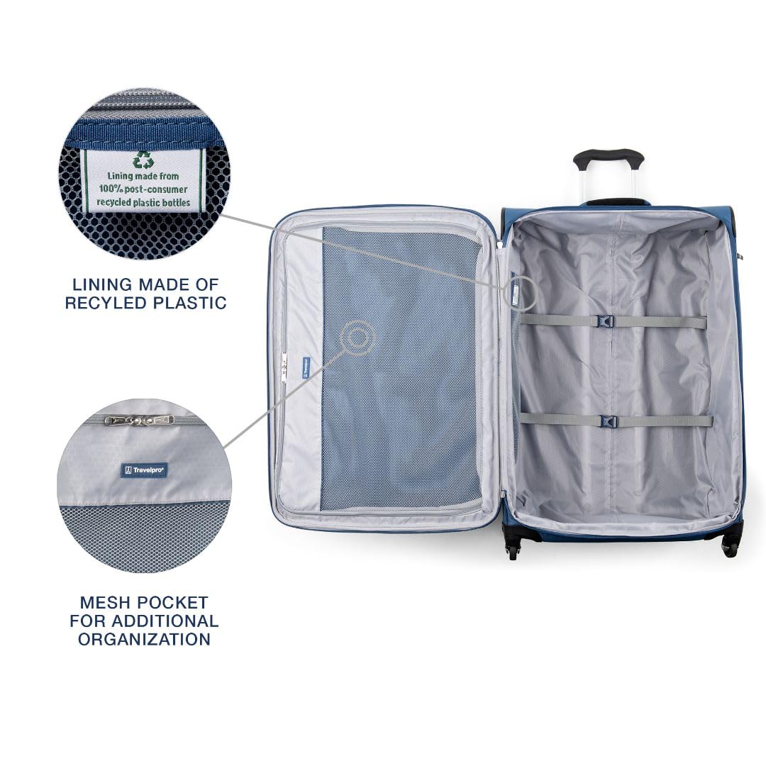 (incomplete)Travelpro Maxlite 5 Softside Expandable Checked Luggage with 4 Spinner Wheels, Lightweight Suitcase, Men and Women, Ensign Blue, Checked Large 29-Inch
